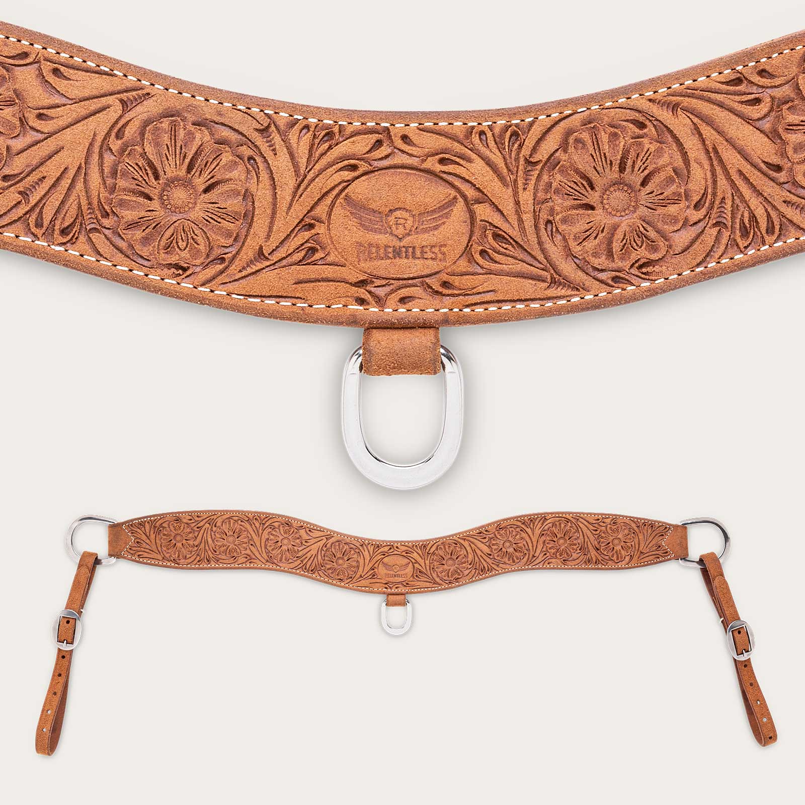 Cactus Saddlery - 3" Tripper - Floral Tooled Roughout